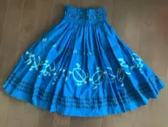 青いフラダンススカート ウミガメ模様