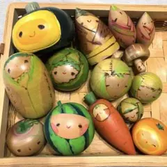 創作こけし福島汪江　野菜こけし 創作こけし福島汪江野菜こけし