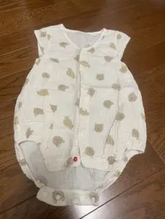 クマ柄コットンロンパース 95cm以下