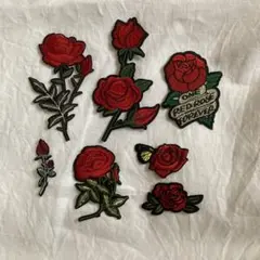 刺繍ワッペン バラ 【新品】　7枚入り