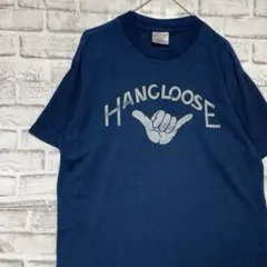 USA製90sヴィンテージTシャツ！シングルステッチ　ネイビー半袖古着L725