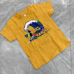 Hanes Tシャツ 半袖 黄色 サーフィン プリント XSサイズ