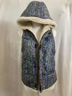 ビームス ボーイ 小花柄ファーベスト 古着