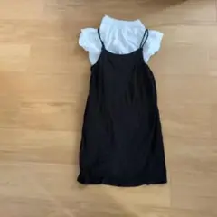 GU 黒スリップドレスと白Tシャツセット 140