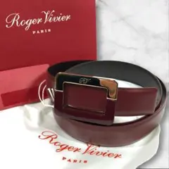 極美品✨ロジェヴィヴィエ バックル ゴールド金具 ベルト Roger Vivier ロジェヴィヴィエ ゴールドバックル ワイドベルト