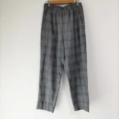〈ジーユー〉テーパードパンツ　グレー　チェック　L