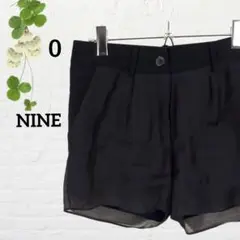 ナイン♡レイヤードショートパンツ シアー重ね 黒 日本製 0サイズ 988