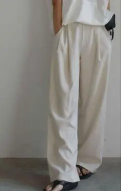 しまむら hideka タックワイドパンツ LTサイズ