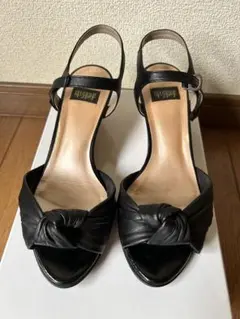 卑弥呼　ウェッジソール サンダル 24cm 黒