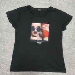 【SALE】フロントプリント Tシャツ ブラック（Mサイズ）