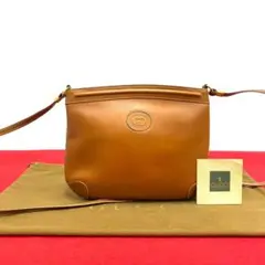極 美品 オールドグッチ GG ロゴ刻印 レザー ミニ ショルダーバッグ 茶