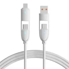 4イン1 急速充電データケーブル 白