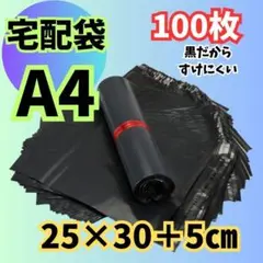 955 分厚い 宅配袋 100枚 黒 テープ付 A4 宅配ビニール袋 宅急便