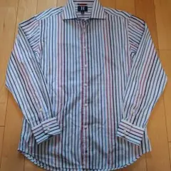 HILFIGER ストライプ長袖ドレスシャツ