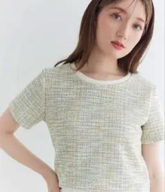 美品　fifth ツイードニット　半袖
