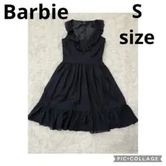 Barbie バービー ノースリーブフリルワンピース ブラック S
