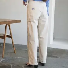 新品 Lee ペインターパンツ ワイドデニムパンツ ハイウエスト XS 白