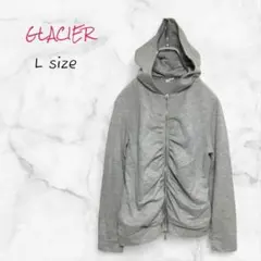 GLACIER パーカー レディース フロントジップ Lサイズ グレー 古着