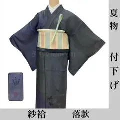 【値下げ！】紗袷 正絹 付下げ 夏着物 黒 銀彩 木々模様 身丈153cm 美品 楽天市場】【新古品】 夏物 着物 正絹 薄物 紗紬 十日町 黒地 黒