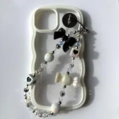 Black×White×Girlyビーズストラップ♡スマホストラップ♡