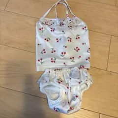 チェリー柄 水着上下セット 80cm