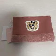 【新品・未使用】オールドテディガール ワッペンポーチ　ピンク