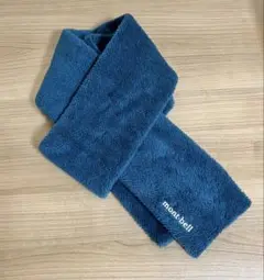 【美品】mont-bell フリースマフラー 青