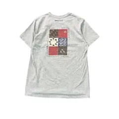 7SM4【mont-bell】バックプリントTシャツ　グレー　アウトドア　古着