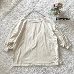 ニューリーミー ベージュ カットソー M 五分袖 シンプル Newlyme