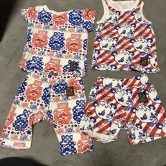 カラフルキャラクター柄ベビー服セット