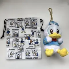 ドナルドダック ぬいぐるみと巾着袋のセット