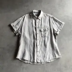 90s ARMANI JEANS linen stripe s/s shirt