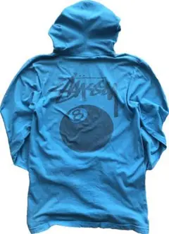 stussy パーカー　エイトボール　8ボール　サイズMターコイズ　古着