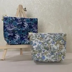 ハンドメイド　リバティ　ポケットティッシュケース付きポーチ　セット