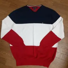 TOMMY HILFIGER トリコロールニット L