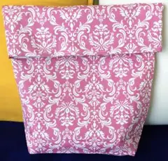【新品未使用品】ハンドメイド バッグインバック ダマスク ピンク オックス