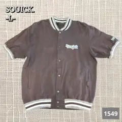 A-1549〈SOUICK.〉ブラウン 半袖スタジャン Lサイズ