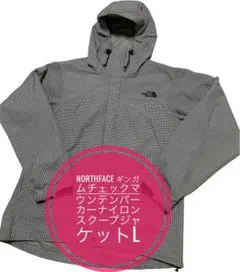 NORTHFACEギンガムチェックマウンテンパーカーナイロンスクープジャケットL