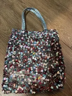 ZARA ビーズ バッグ スパンコール ショルダーバッグ 2way ブルー