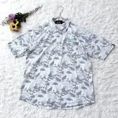Paradiso　ゴルフウェア　ポロシャツ　ボタニカル　花柄　刺繍　ミント　Ｍ