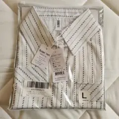 レディース　ストライプシャツ Lサイズ七分袖