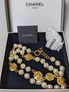 CHANEL ヴィンテージ ロングネックレス パール ココマーク 刻印あり