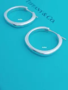 レア 磨き済 ティファニー クッション フープ ピアス シルバー