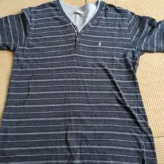 Hush Puppies グレー ストライプ ポロシャツ L