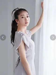 dazzlin サテンカシュクールマーメイドワンピース　大谷映美里コラボ 美品】dazzlin 大谷映美里 サテンカシュクールマーメイド