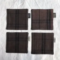 コースター4枚セット￼￼￼(ブラウンチェック)