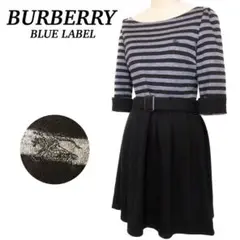 BURBERRY BLUE LABEL バーバリー ドッキングワンピース 黒