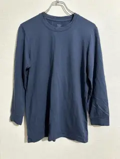 UNIQLO ヒートテッククルーネックT/9分袖　ネイビー　メンズ　Sサイズ