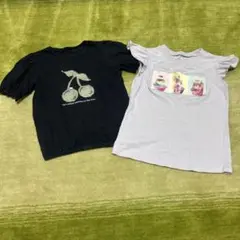 チェリーグラフィックTシャツ☆2枚セット　130 GU