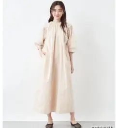 新品未使用⭐︎マリリンムーン　ベージュコットンワンピースタグ付き定価33,000円